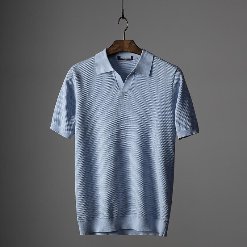 Polo Shirts | Two-Tone Silk and Cotton-Blend Polo Shirt – Mens Clothing Mens