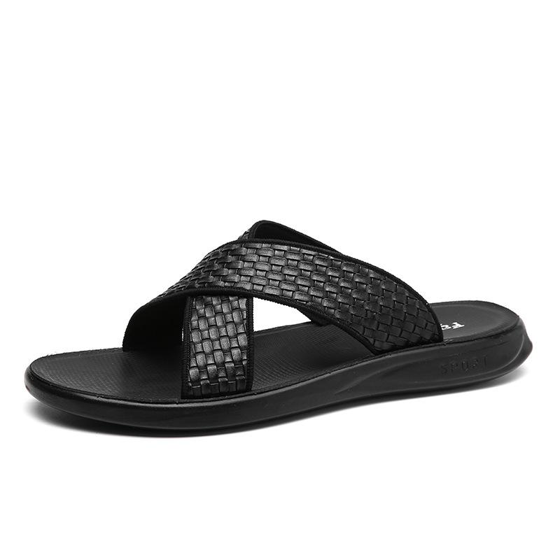 Sandals And Slides | Chiltern Leather-Trimmed Raffia Slides – Mens Sandals And Slides Mens