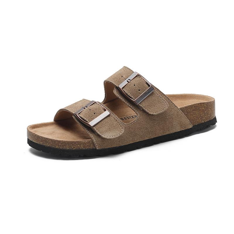 Sandals And Slides | David Buckled Regenerated Suede by evolo® Sandals – Mens Sandals And Slides Mens