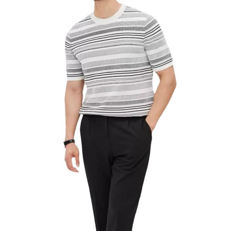 T-shirts | Adam 3461 Striped Stretch Modal and Cotton-Blend Jersey T-Shirt – Mens Clothing Mens