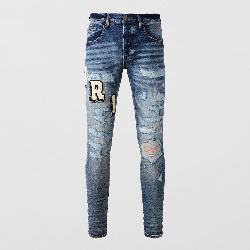 Jeans | Slim-Fit Straight-Leg Logo-Appliquéd Panelled Distressed Jeans – Mens Clothing Jeans